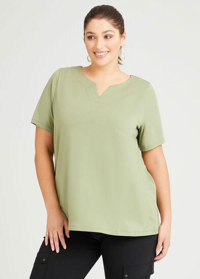 Plus Size Organic Notch V-neck T-shirt