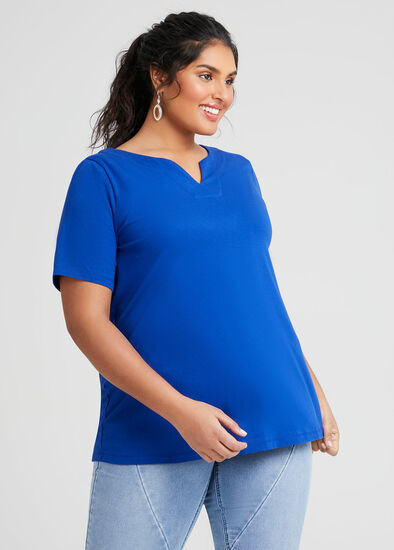 Plus Size Organic Notch V-neck T-shirt