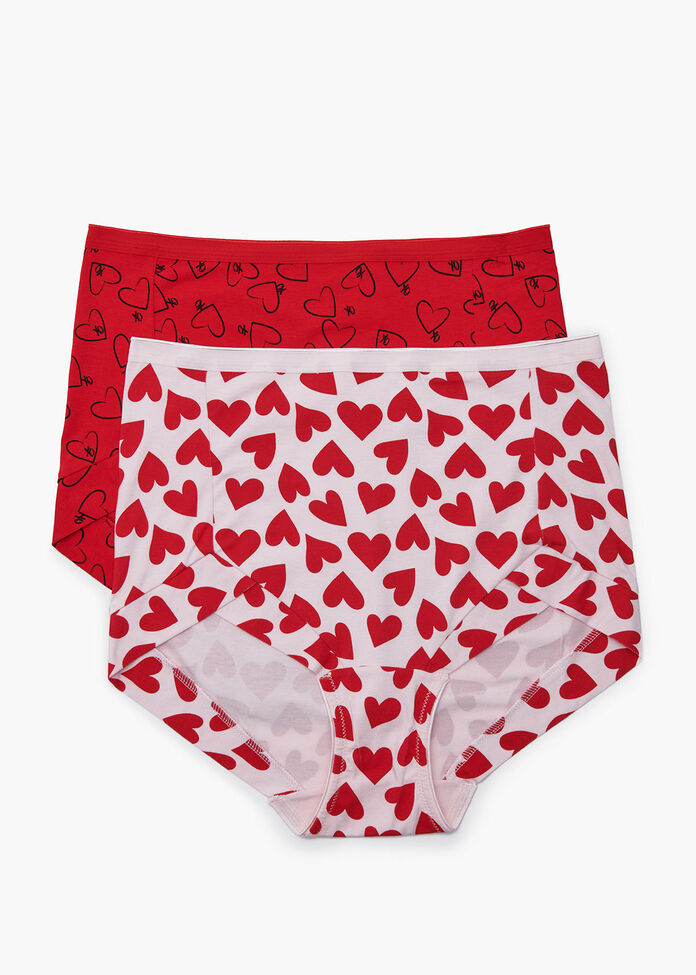 2Pk Bamboo Heart Briefs, , hi-res