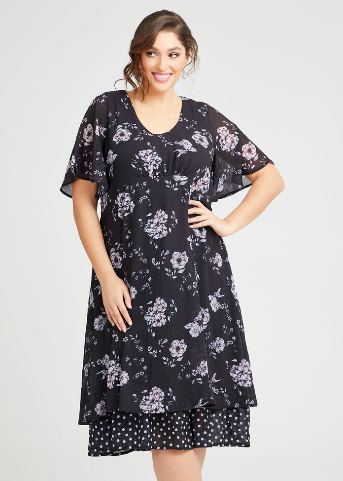 Audrey Floral Midi Dress, , hi-res