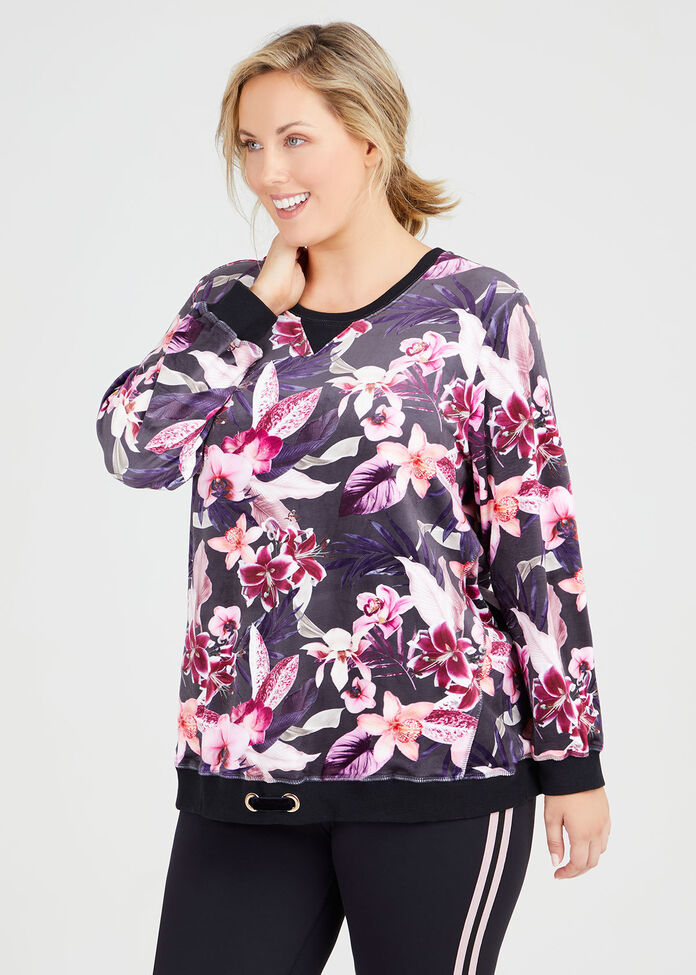 Velour Mystic Floral Sweat, , hi-res