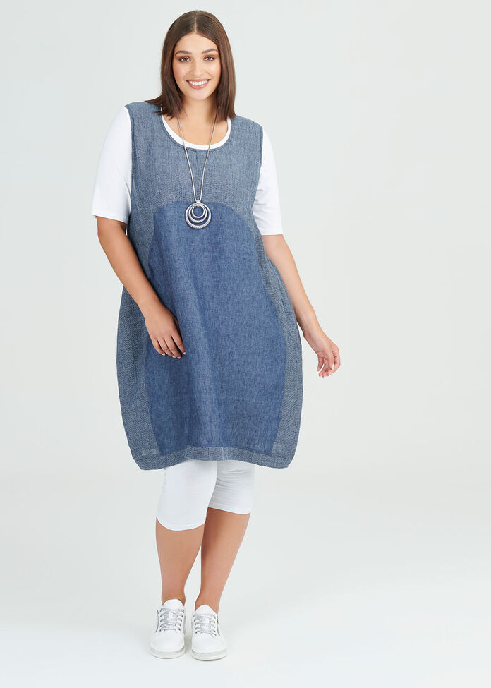 Simply Blues Linen Dress, , hi-res