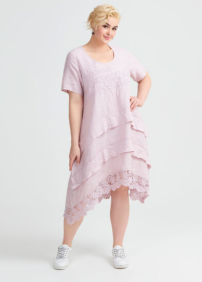 Plus Size Linen Lace Dress