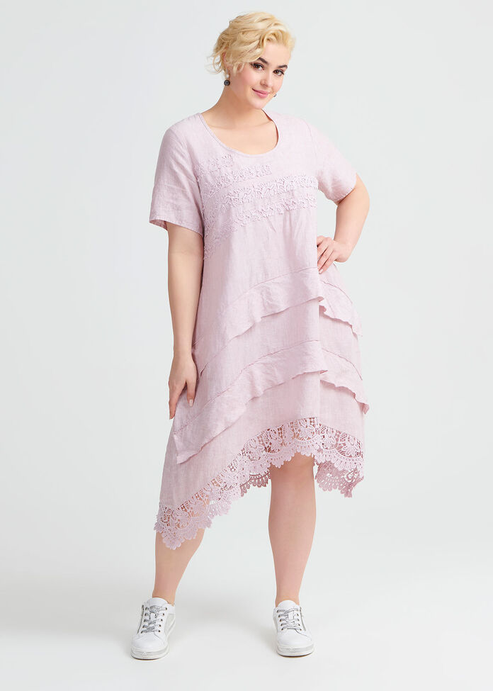 Linen Lace Dress, , hi-res