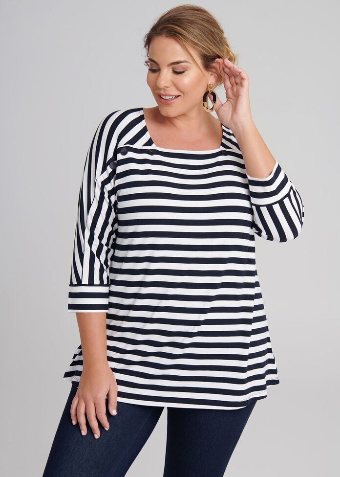 Stripe Bamboo Top, , hi-res