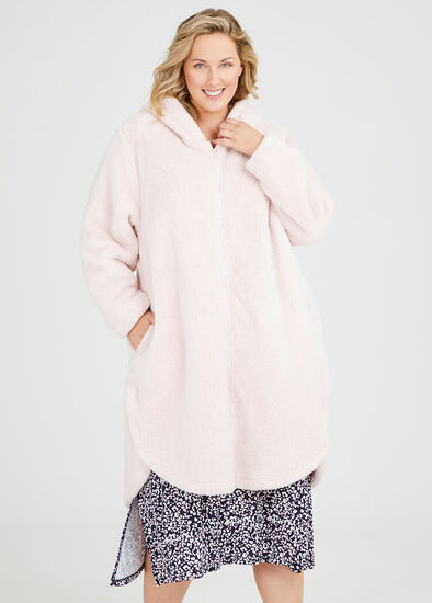 Plus Size Cosy Zip Hoodie Dressing Gown