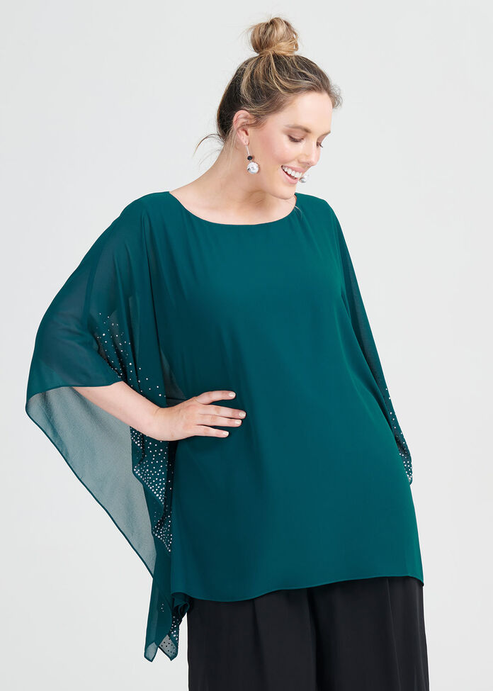 Ali Beaded Georgette Top, , hi-res