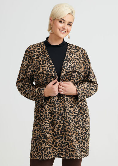 Plus Size Leopard Cardi