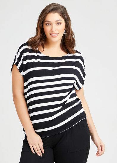 Plus Size Bamboo Stripe Top