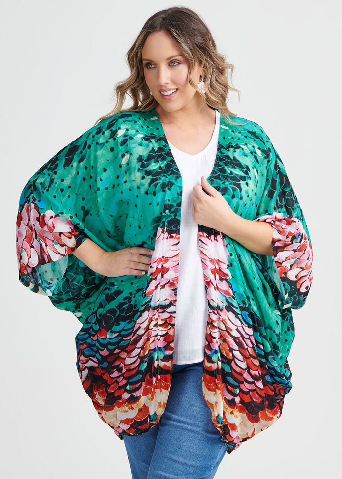 Sequin Print Shrug, , hi-res