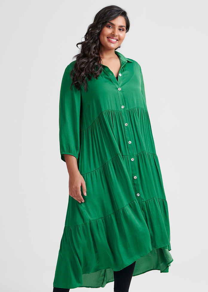 Luxe Bohemian Shirt Dress, , hi-res