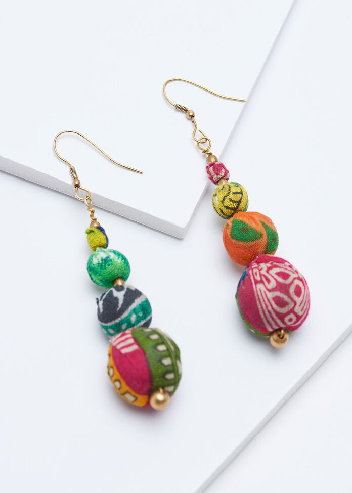 Kantha Drop Earrings, , hi-res