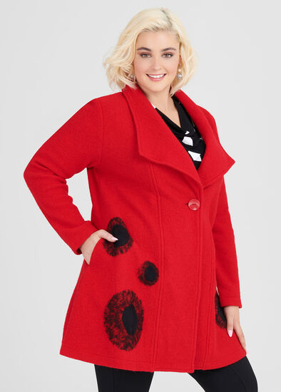 Plus Size Frankie Boiled Wool Coat