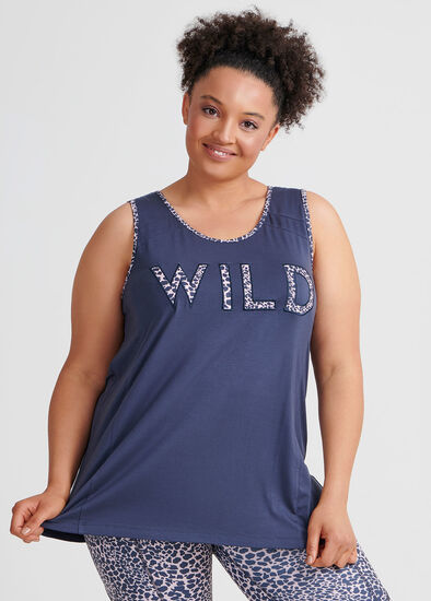 Plus Size Bamboo Wild Layered Tank