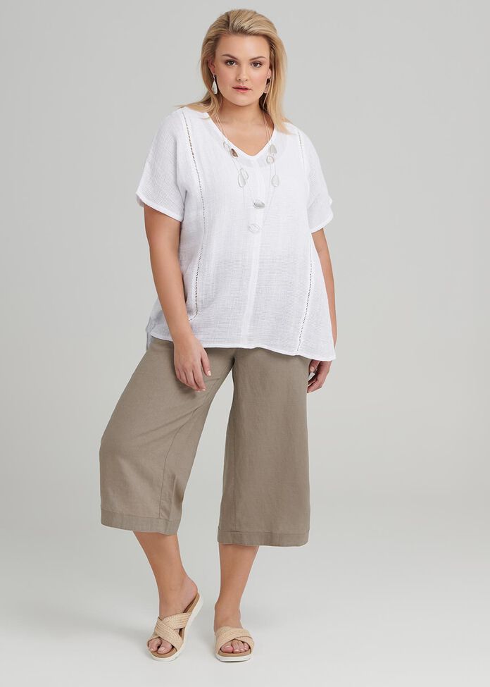 La Cite Linen Crop Pant, , hi-res