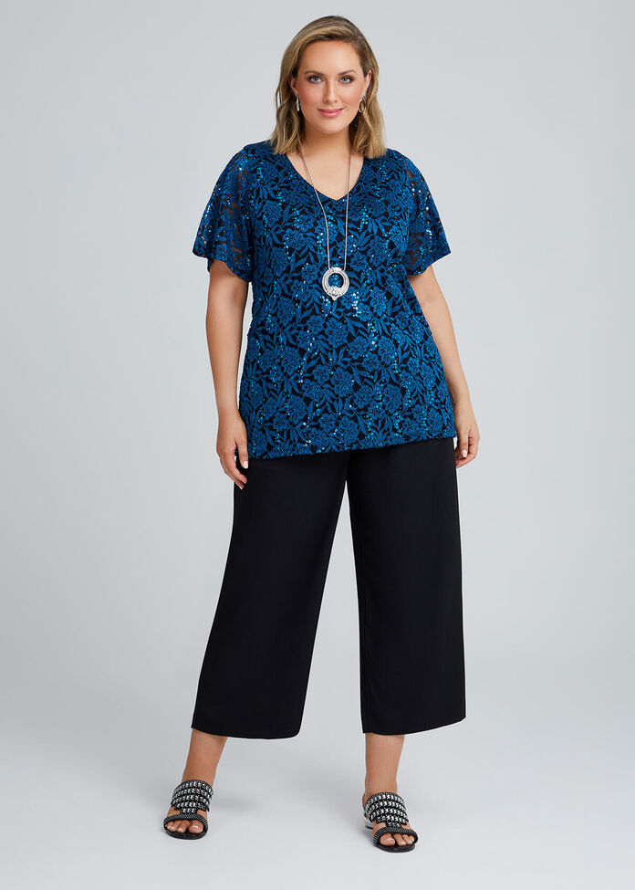 Noir Pull On Culotte Pant, , hi-res