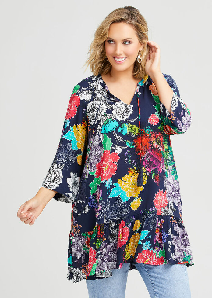 Natural Florama Tunic, , hi-res