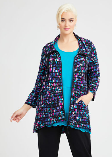 Plus Size Bamboo Kaledioscope Cardigan