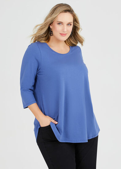 Plus Size Organic Crew Swing 3/4 Tee