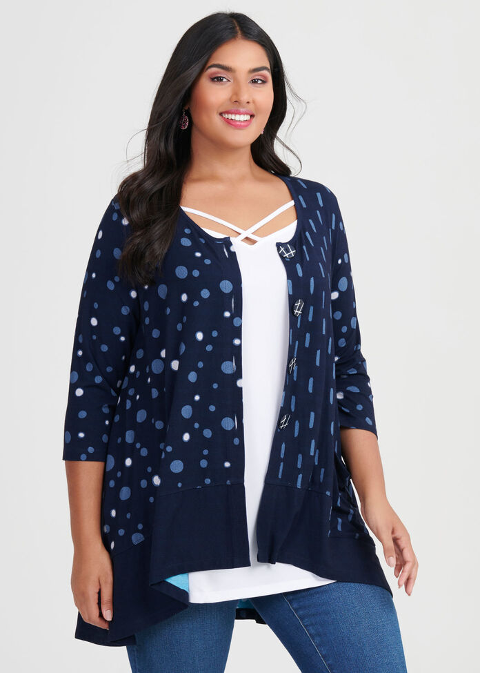 Bamboo Dash & Dot Cardigan, , hi-res