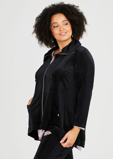 Plus Size Velour Relaxed Lounge Cardigan