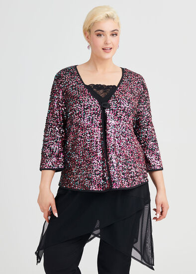 Plus Size Shimmering Edge Jacket