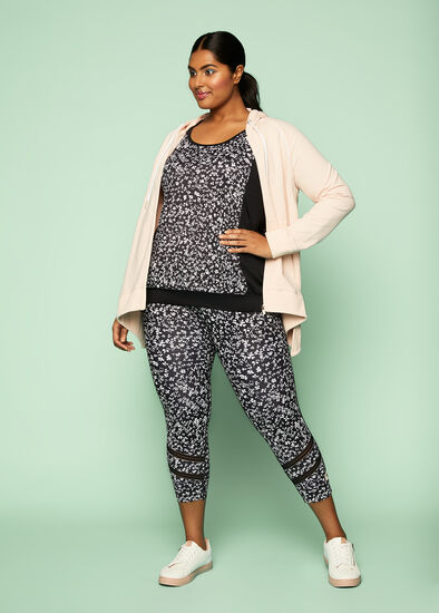 Plus Size Ditsy Floral Active Outfit