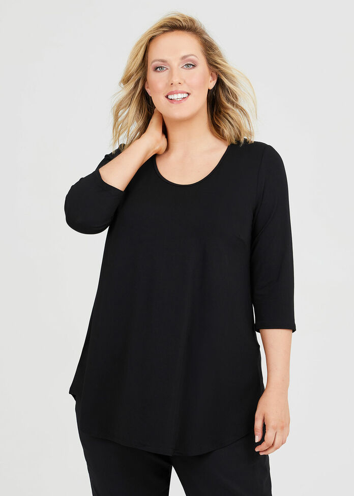 Bamboo Base 3/4 Sleeve Top, , hi-res