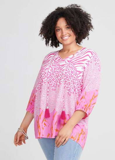 Plus Size Natural Jungle Mix Top