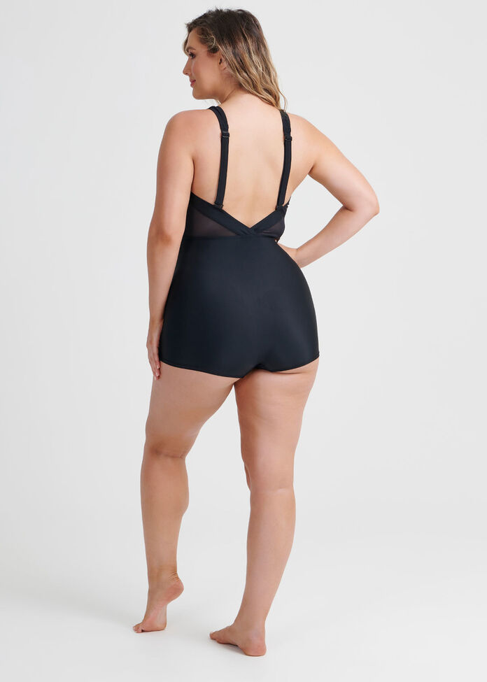 Mesh Boyleg Swimsuit, , hi-res