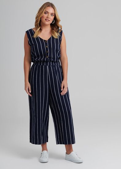 Plus Size High Tide Linen Jumpsuit