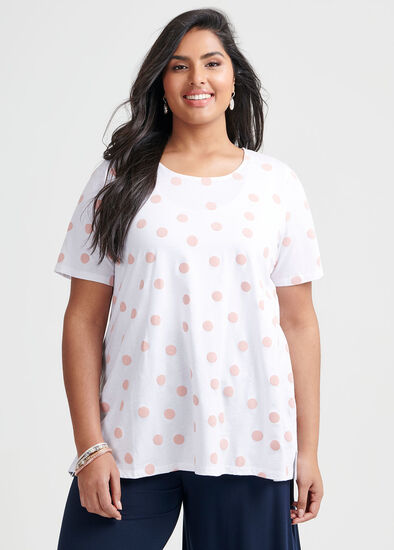 Plus Size Organic Puff Spot Top