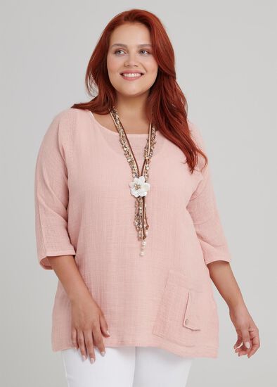 Plus Size Curved Hem Top