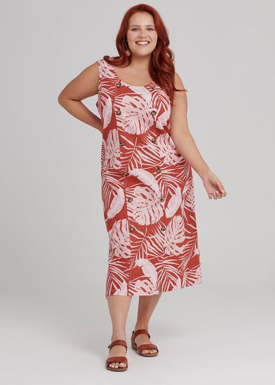 Plus Size Tonal Palm Dress