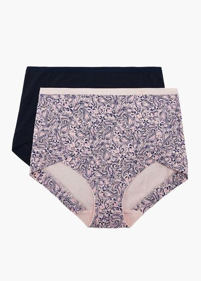 Plus Size 2Pk Organic Paisley Briefs