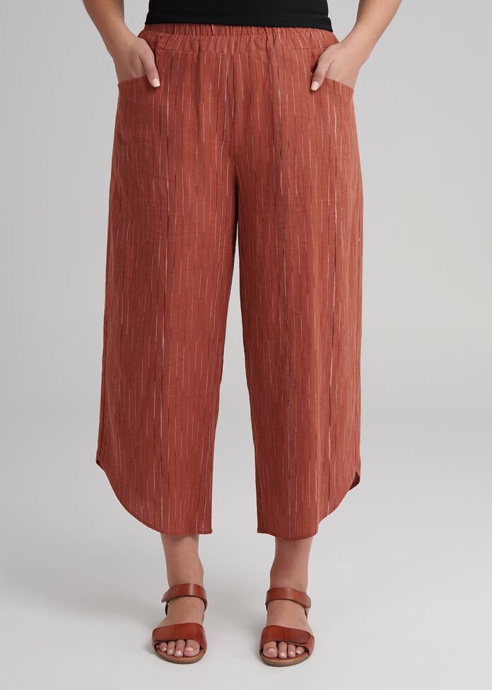 Linen Layla Crop Pant, , hi-res