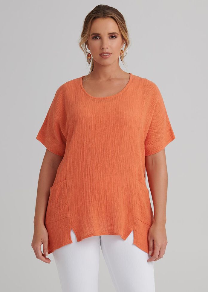 Linen Spliced Top, , hi-res