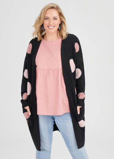 Plus Size Textured Spot Cardigan