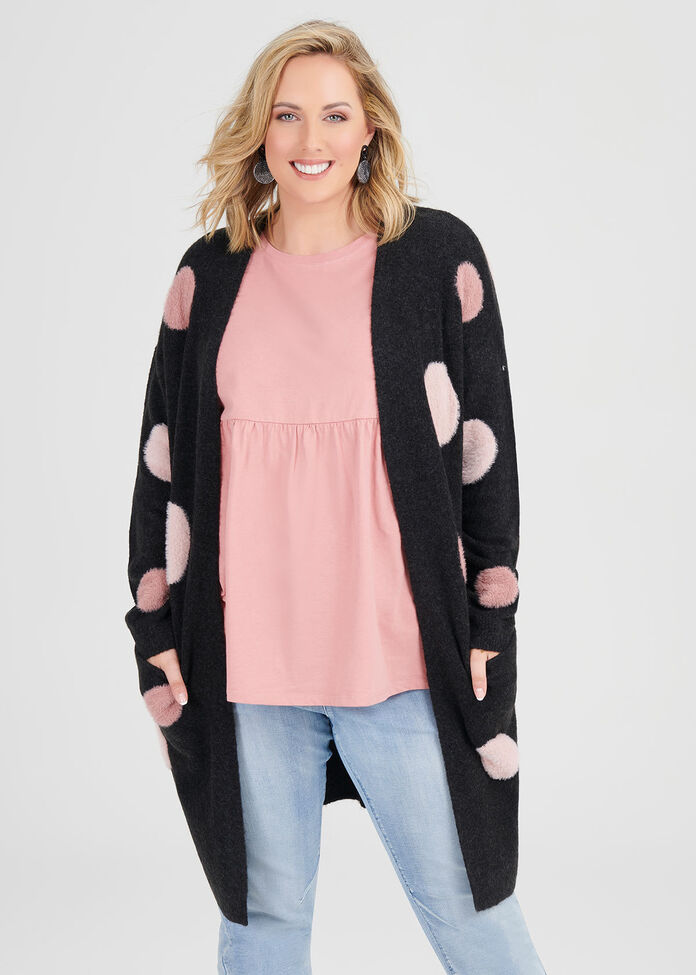 Textured Spot Cardigan, , hi-res