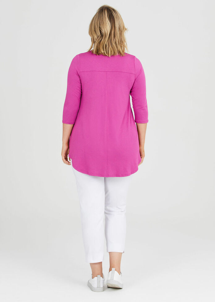 Bamboo Base 3/4 Sleeve Top, , hi-res