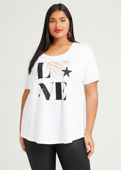 Plus Size Organic Love Xmas T-shirt