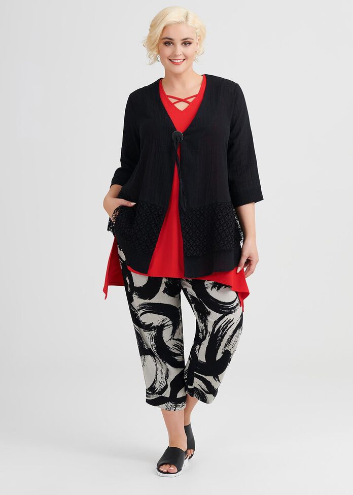 Linen Mix & Mingle Cardi, , hi-res