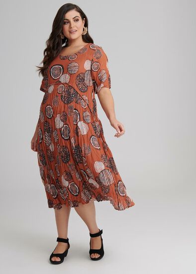 Plus Size Spots Mix Cotton Dress