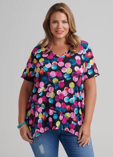 Plus Size Multicoloured Spot Top