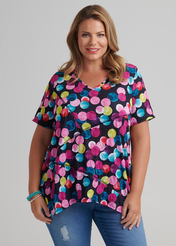 Multicoloured Spot Top, , hi-res