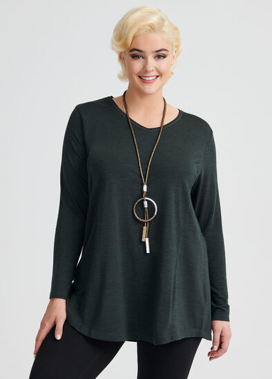 Plus Size Wool Bamboo V-neck Top