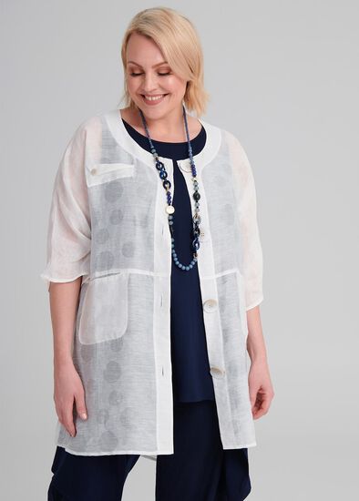 Plus Size Jasmin Spot Linen Shirt