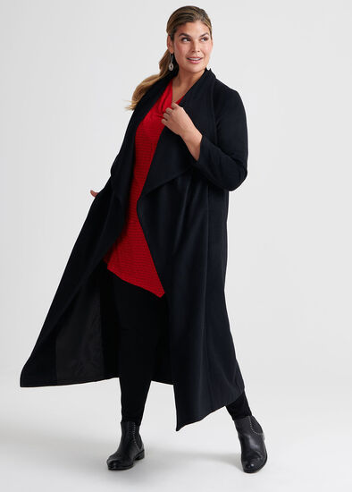 Plus Size Waterfall Coat