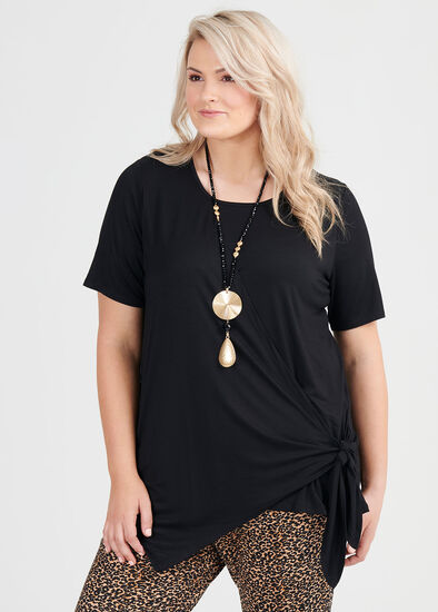 Plus Size Bamboo Asymmetric Knot Top