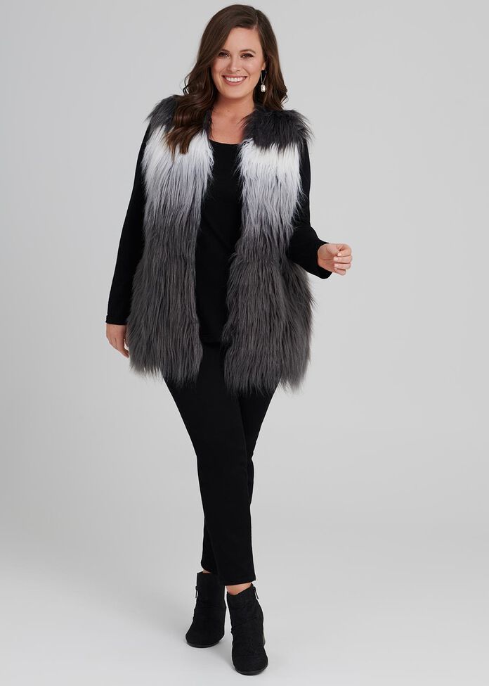 Luxe Fur Vest, , hi-res